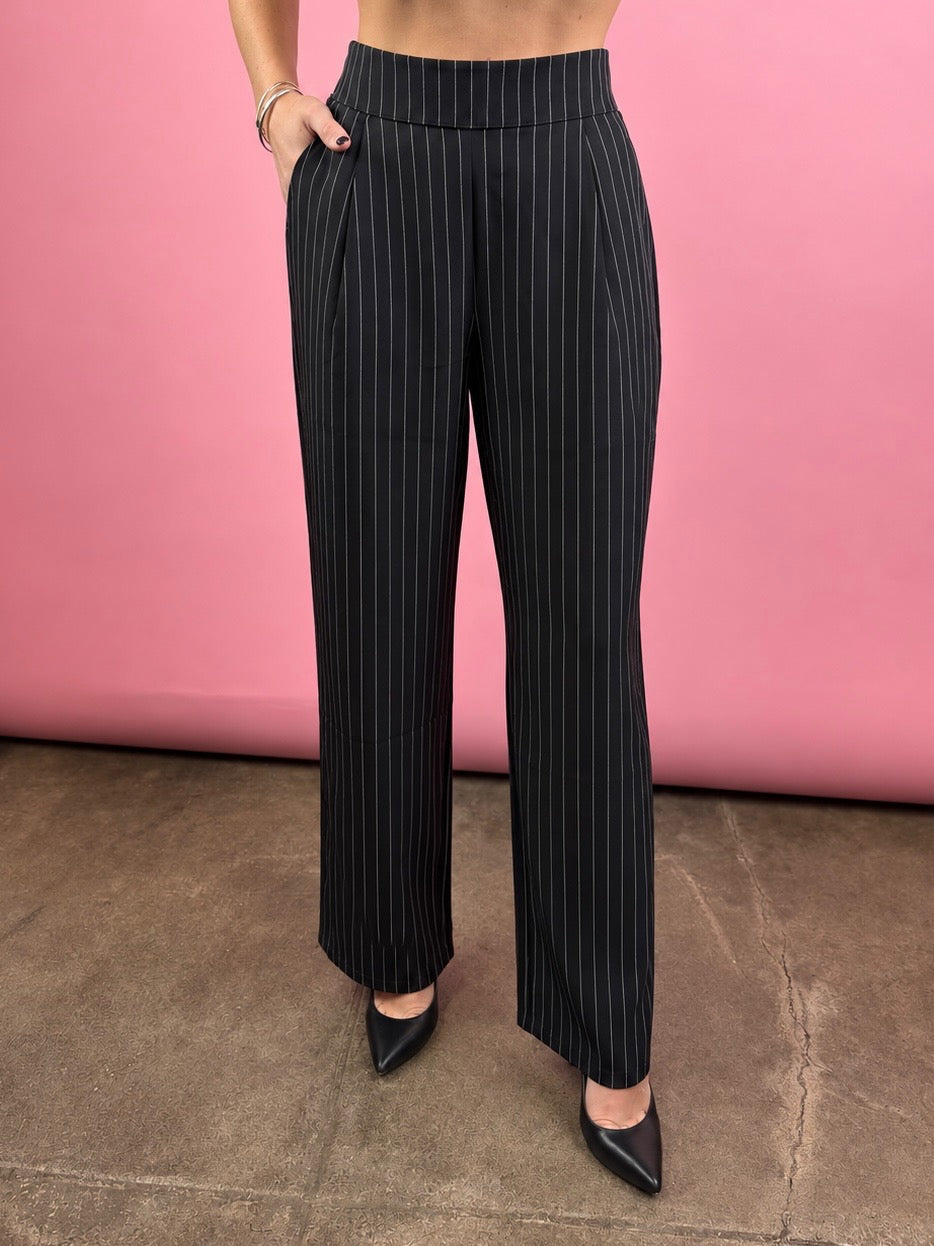 BLACK PINSTRIPE PANT