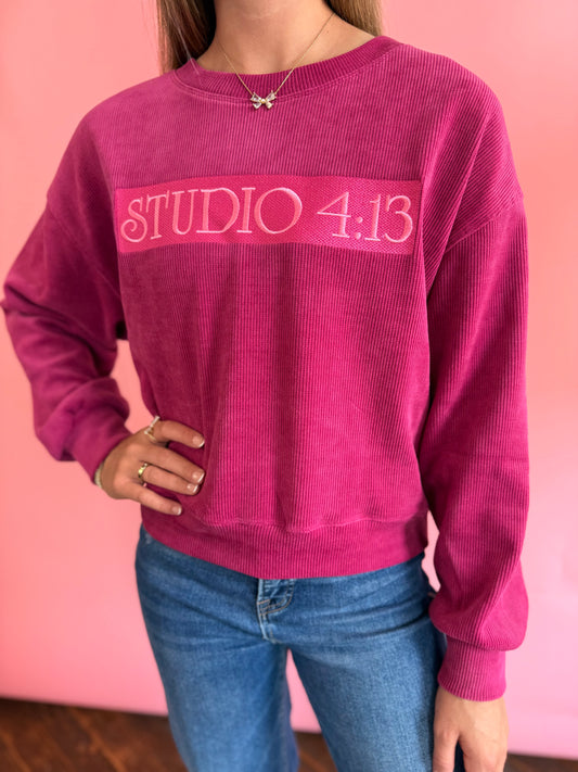 VELVET CORDED STUDIO 4:13 SWEATSHIRT