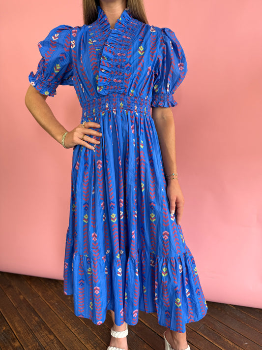BLUE MAXI MULTI DRESS