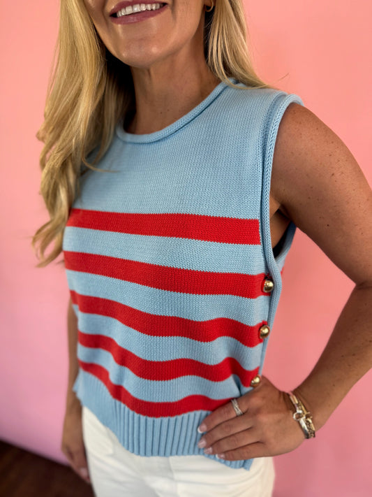 BUTTON SIDES SWEATER TOP