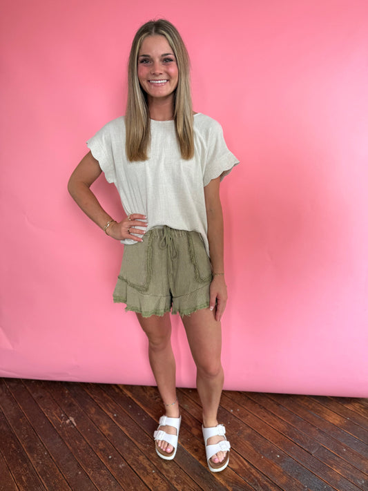 WAFFLE KNIT SHORTS
