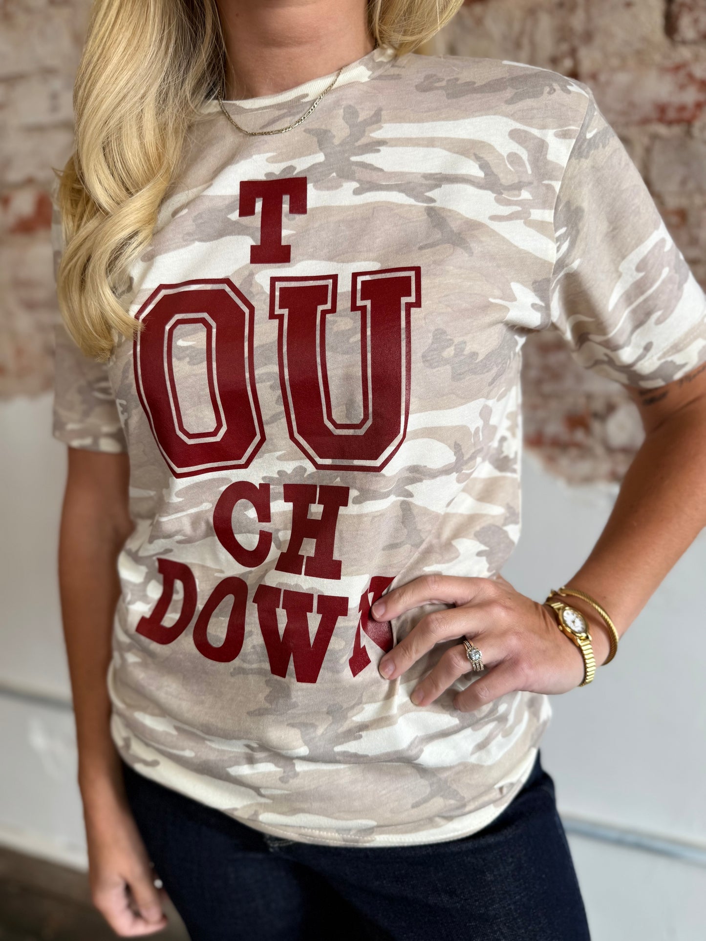 NATURAL CAMO TOUCHDOWN TEE
