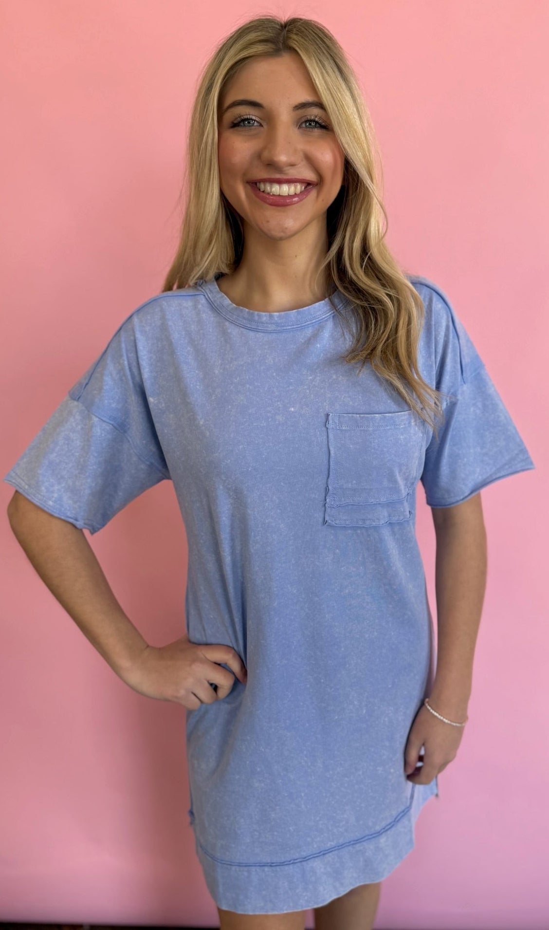 BLUE TEE SHIRT DRESS