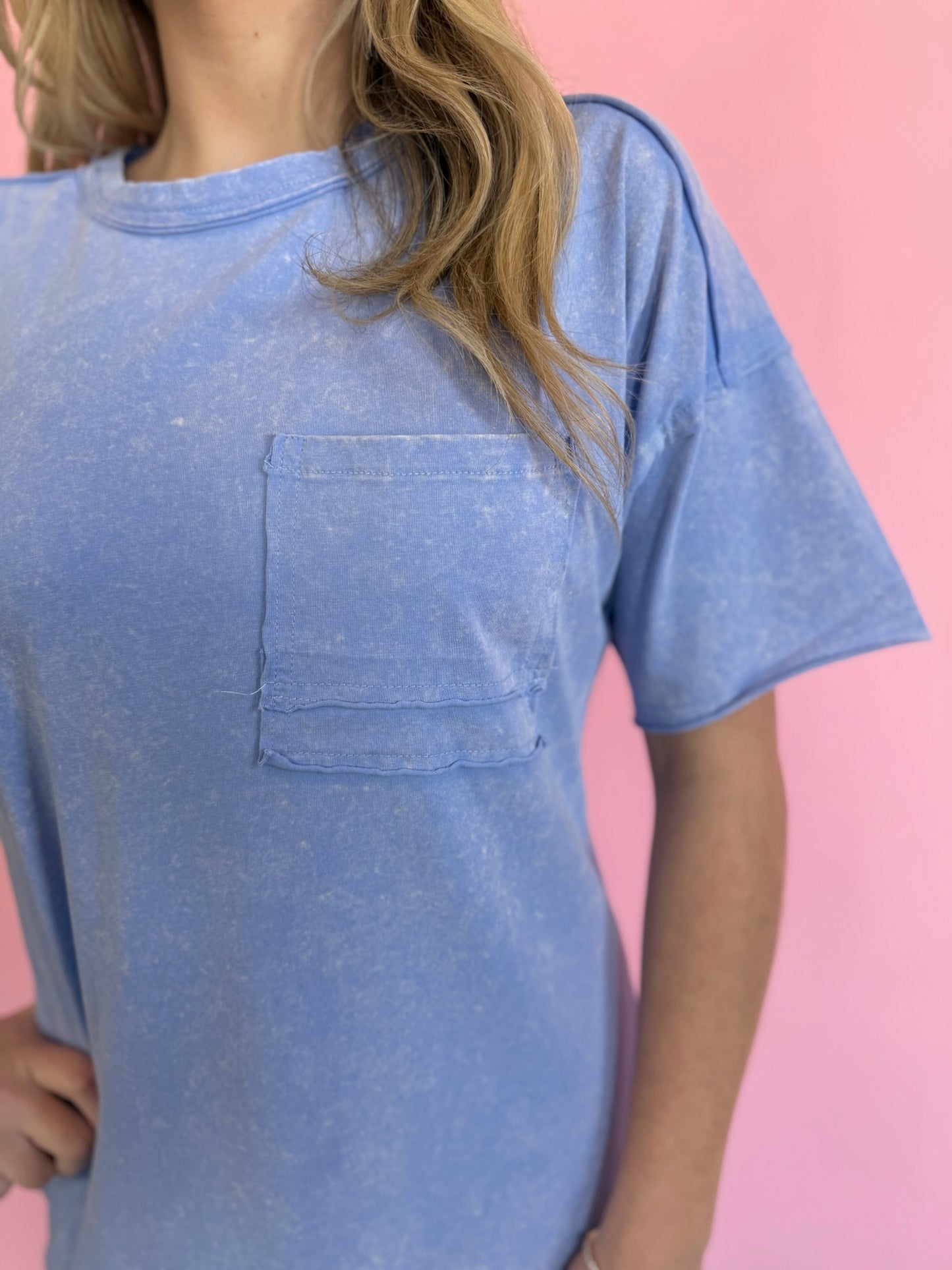 BLUE TEE SHIRT DRESS