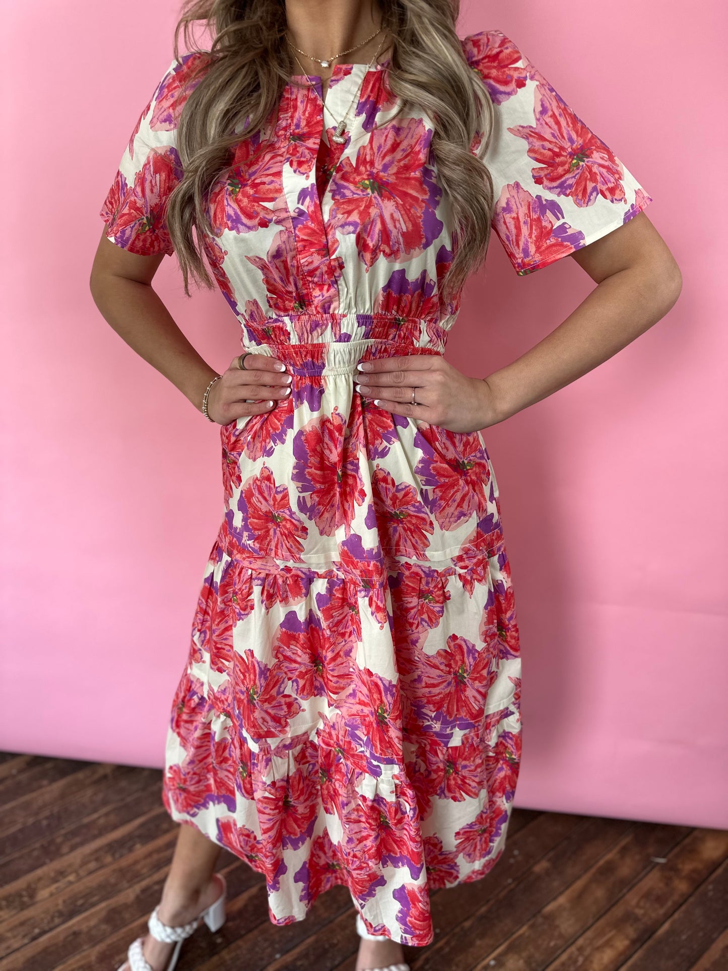 BOLD FLORAL PRINT DRESS
