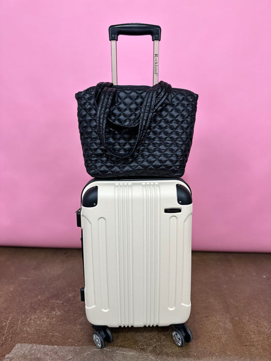 BLACK TROLLEY SLEEVE TOTE
