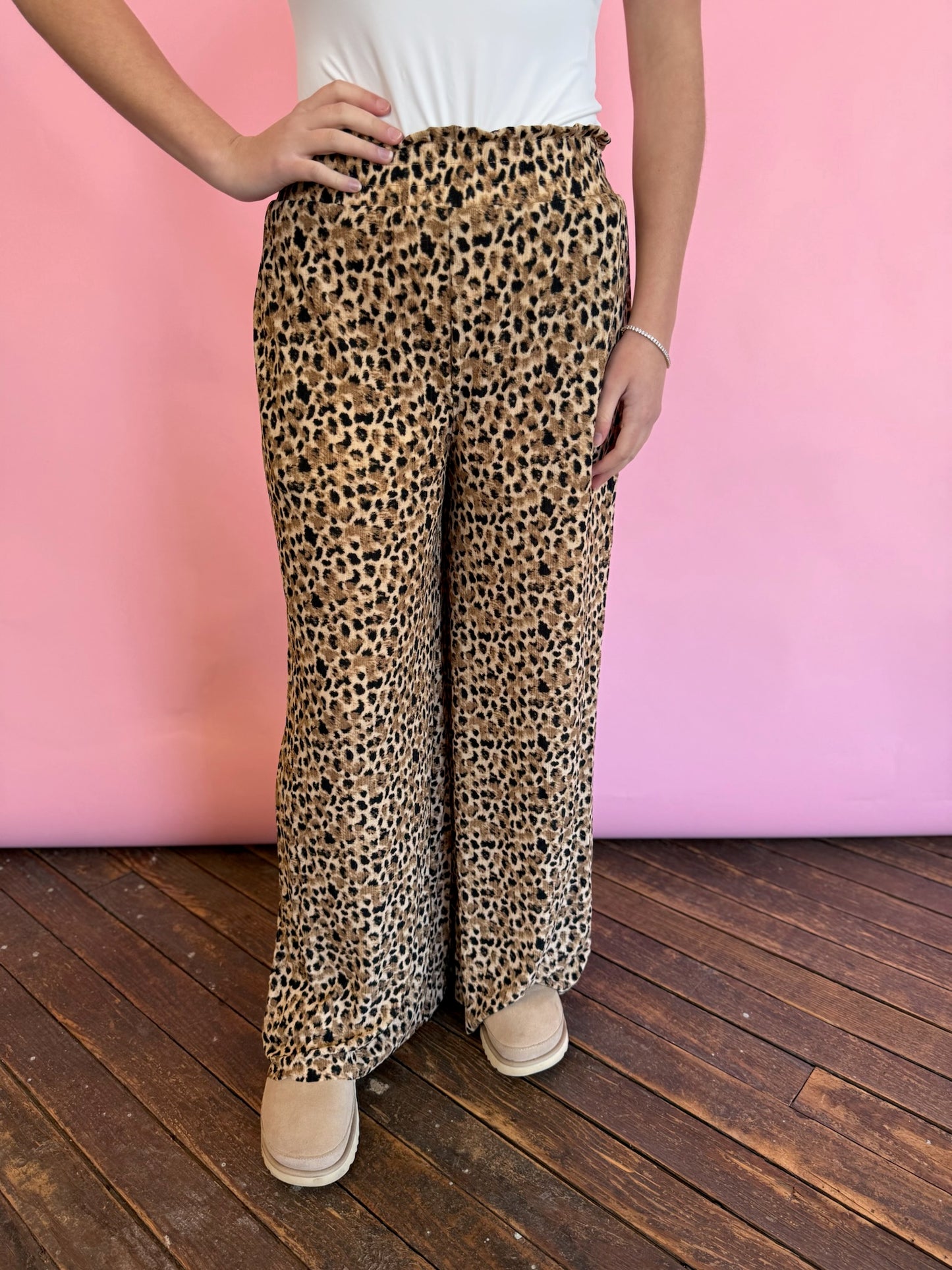CHEETAH CRINKLE PANT