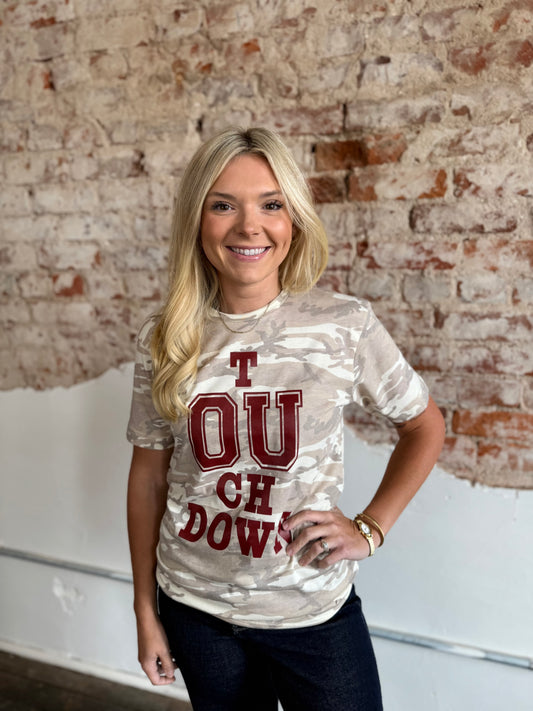 NATURAL CAMO TOUCHDOWN TEE