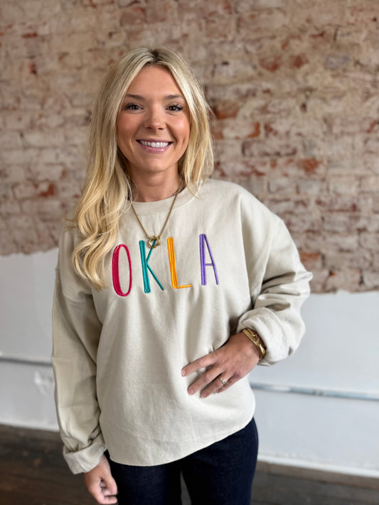 EMBROIDERED OKLA SWEATSHIRT