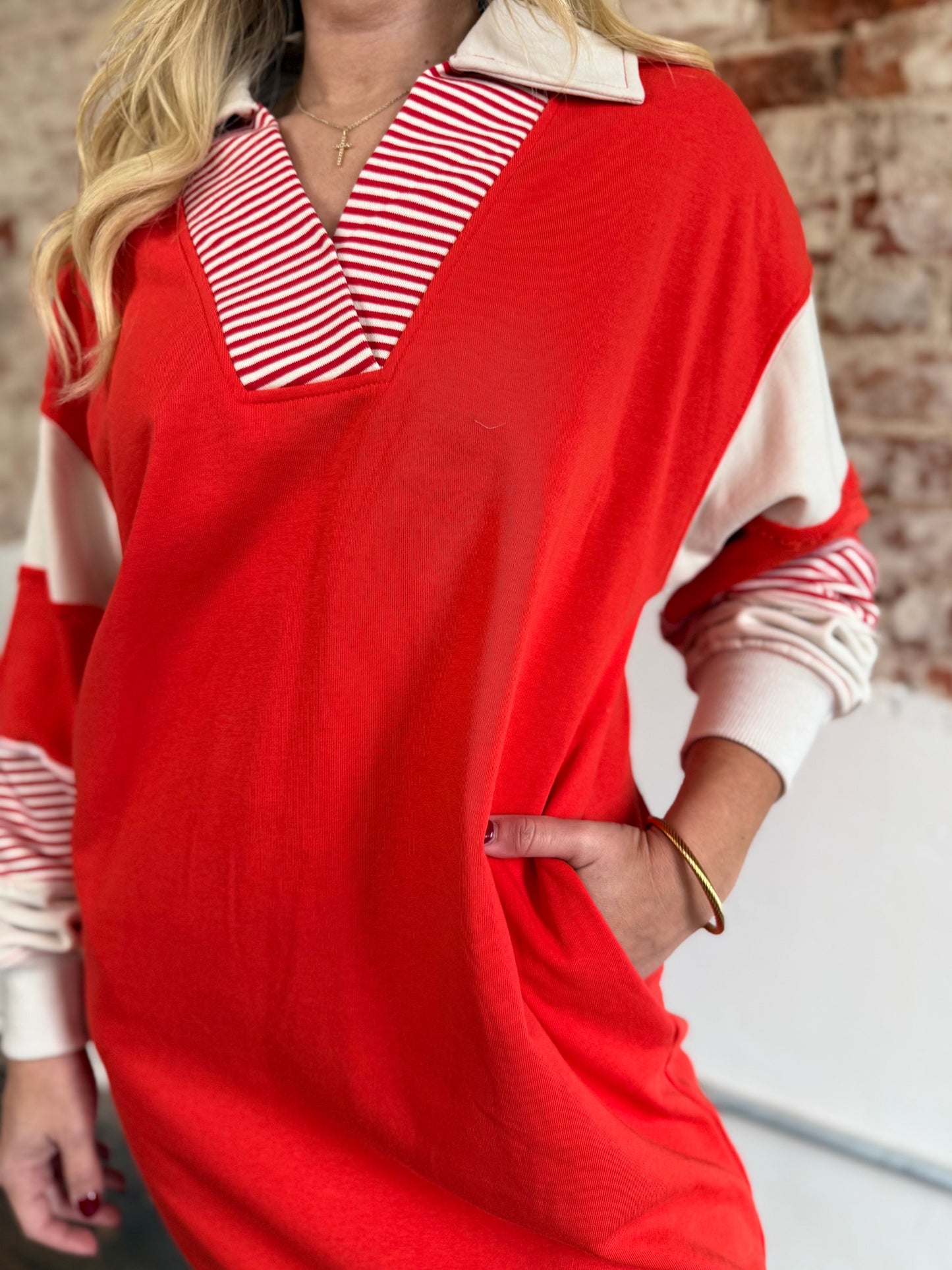 ORANGE VARI STRIPE DRESS