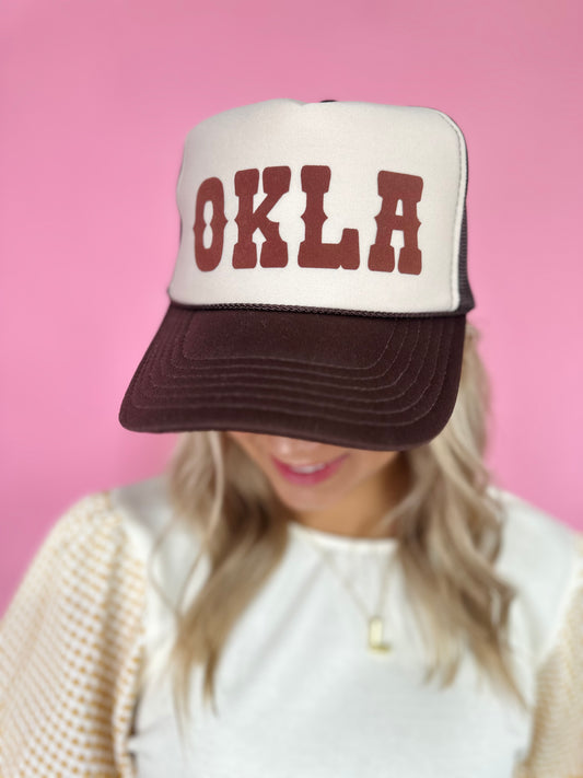 OKLA TAN/BROWN TRUCKER HAT