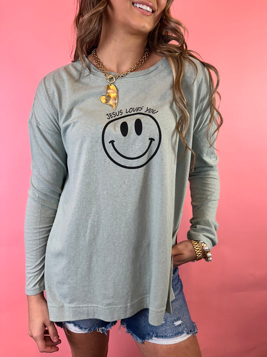 SAGE JESUS LOVES YOU LONGSLEEVE