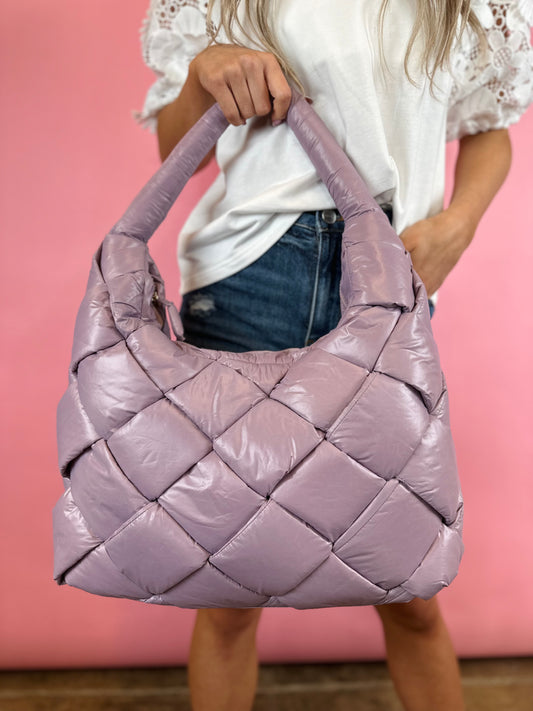 LILAC REVIVE HOBO PUFFER PURSE