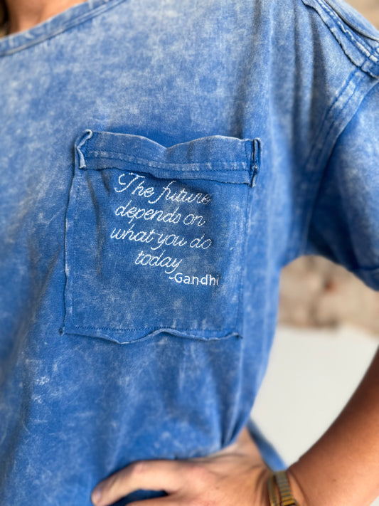 BLUE THE FUTURE POCKET TEE