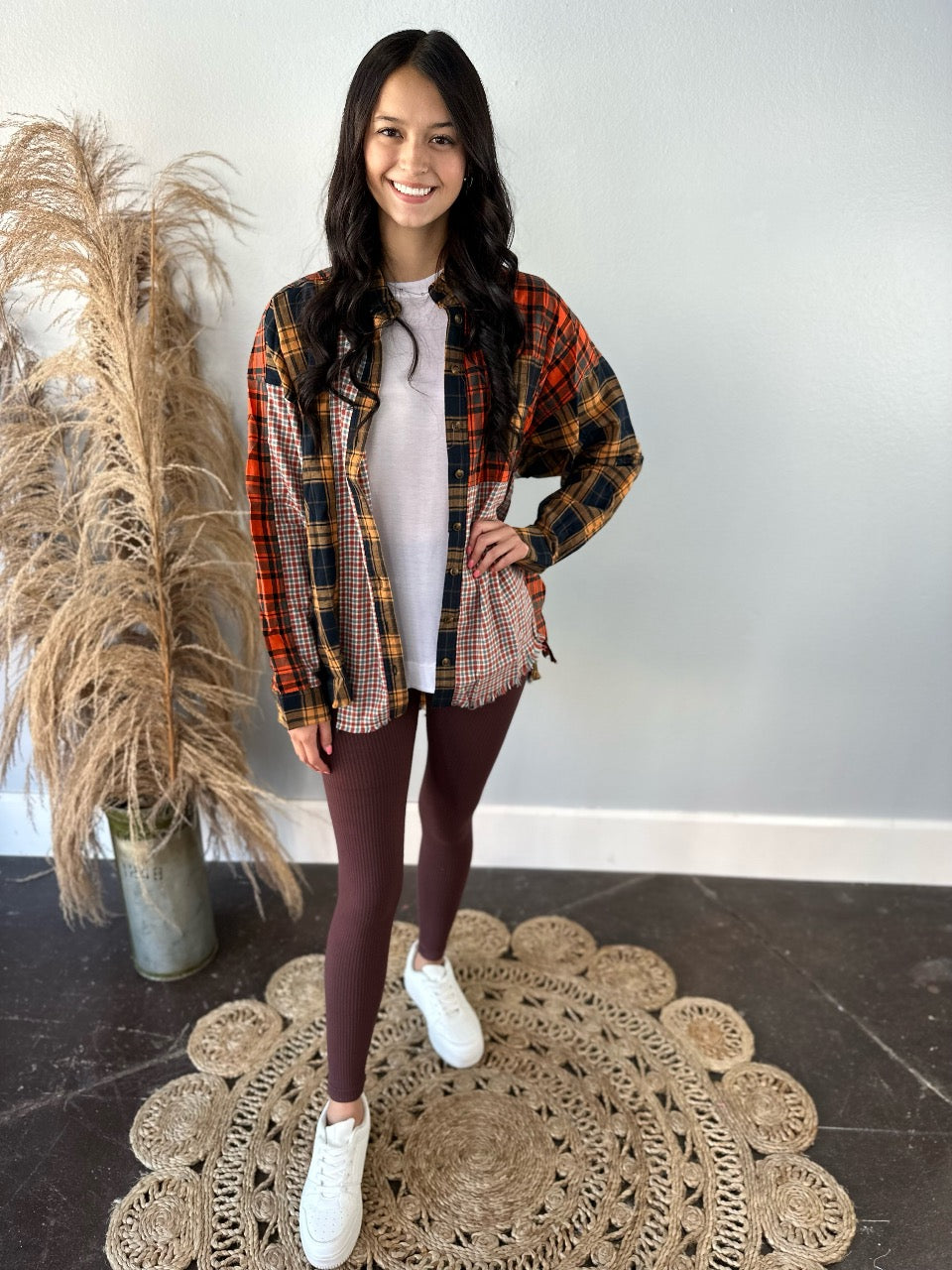 CHOCOLATE RIBBED LEGGINGS