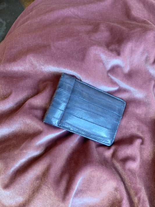 GREY EEL SKIN COIN/CARD HOLDER
