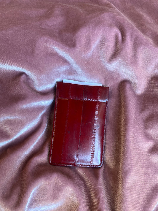 RED EEL SKIN COIN/CARD HOLDER