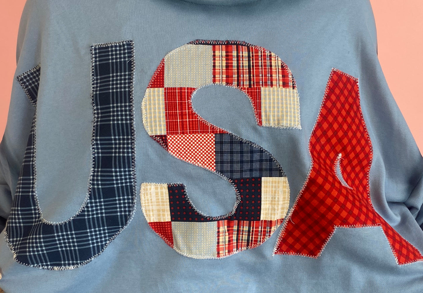 BLUE OVERSIZED USA OUTLINE SWEATSHIRT