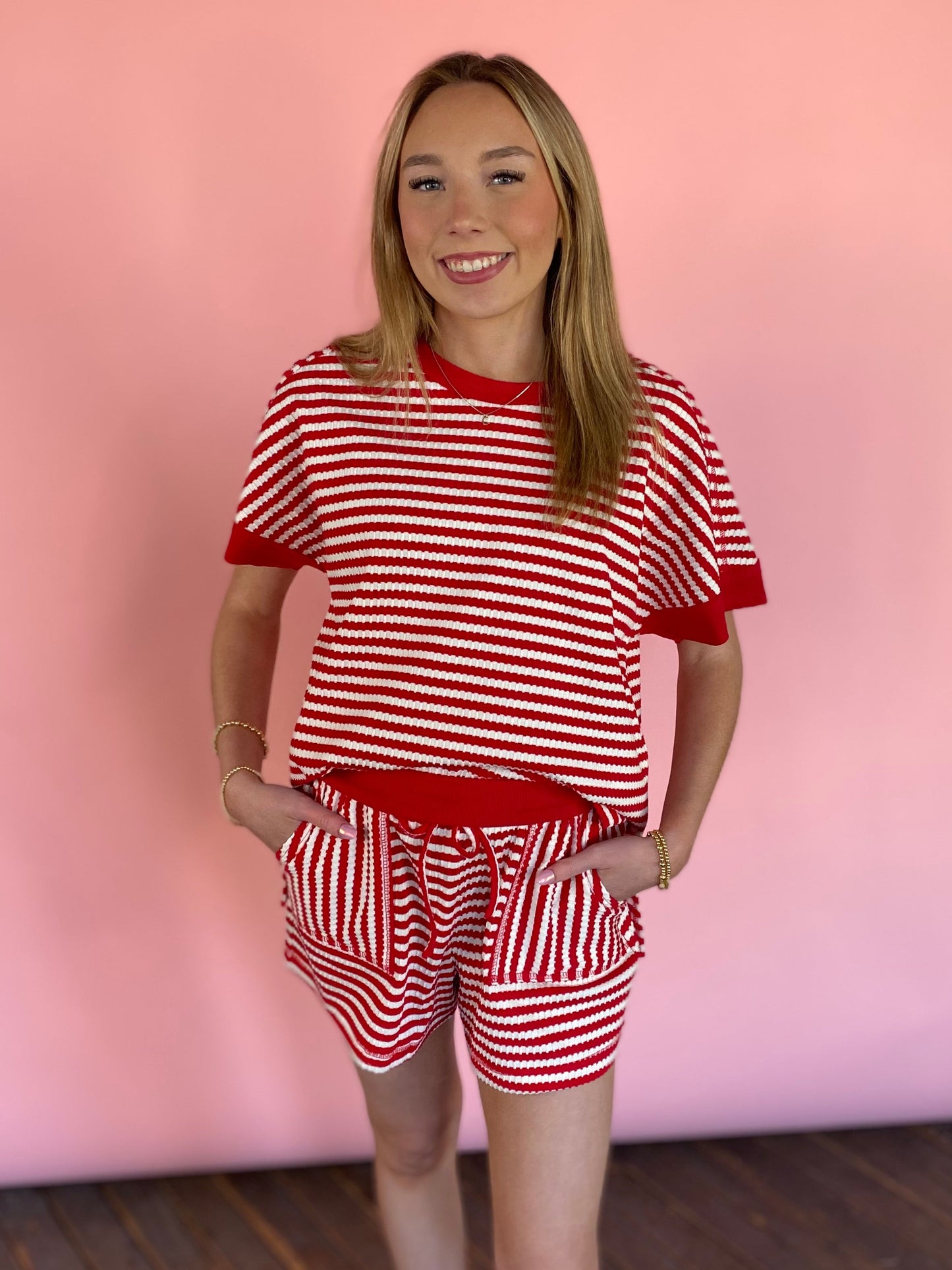 RED CUTE COMFY SHORT SET