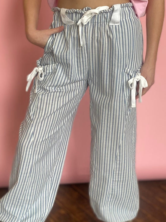 LIGHT BLUE STRIPED JOGGER PANT
