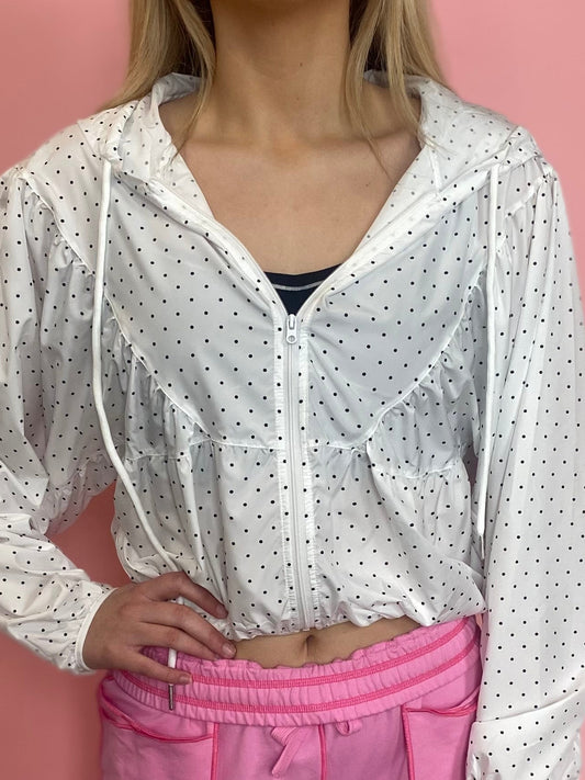 LTWT BLACK POLK-A-DOT JACKET