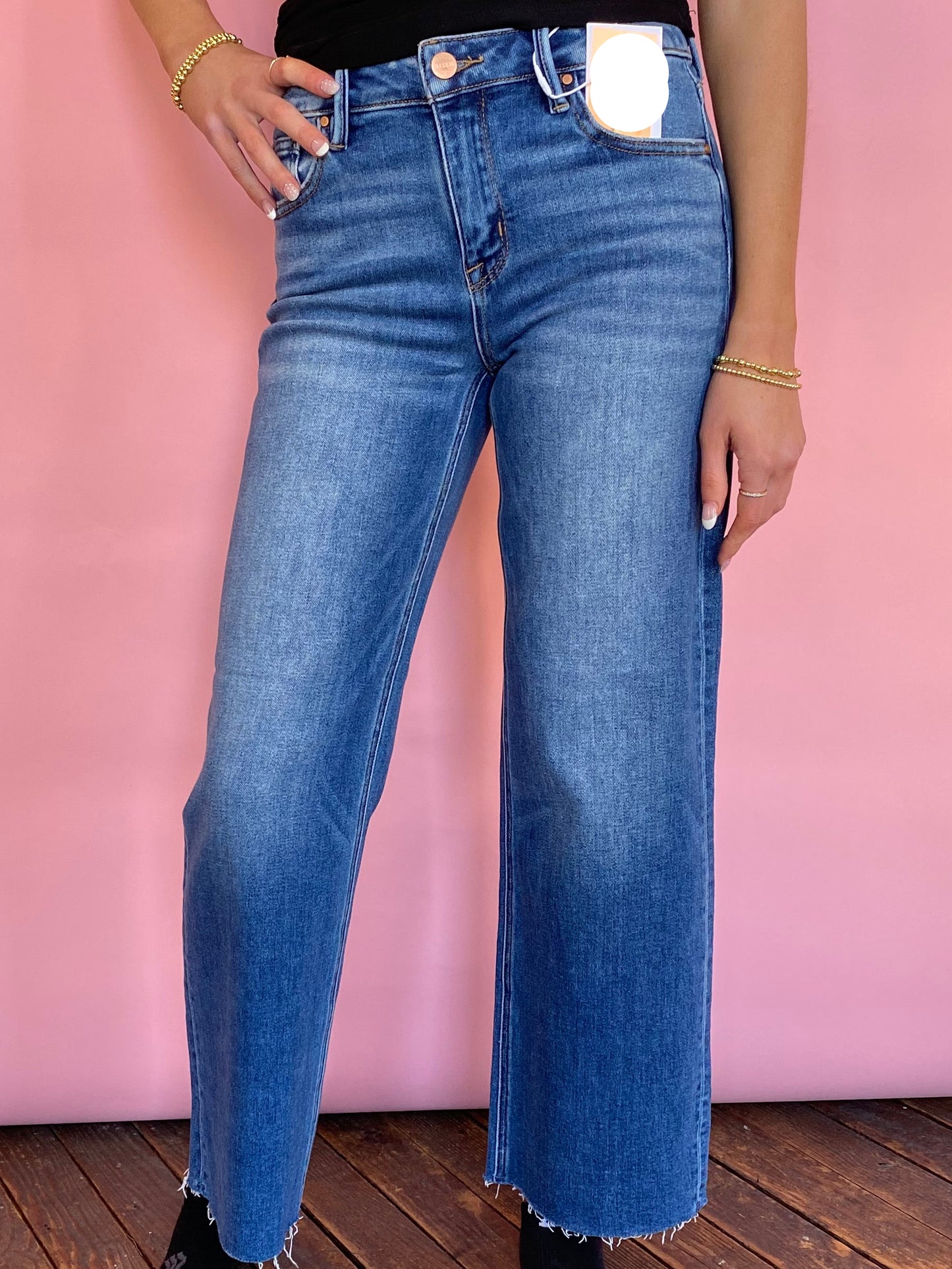 MID RISE STRAIGHT CROP JEANS