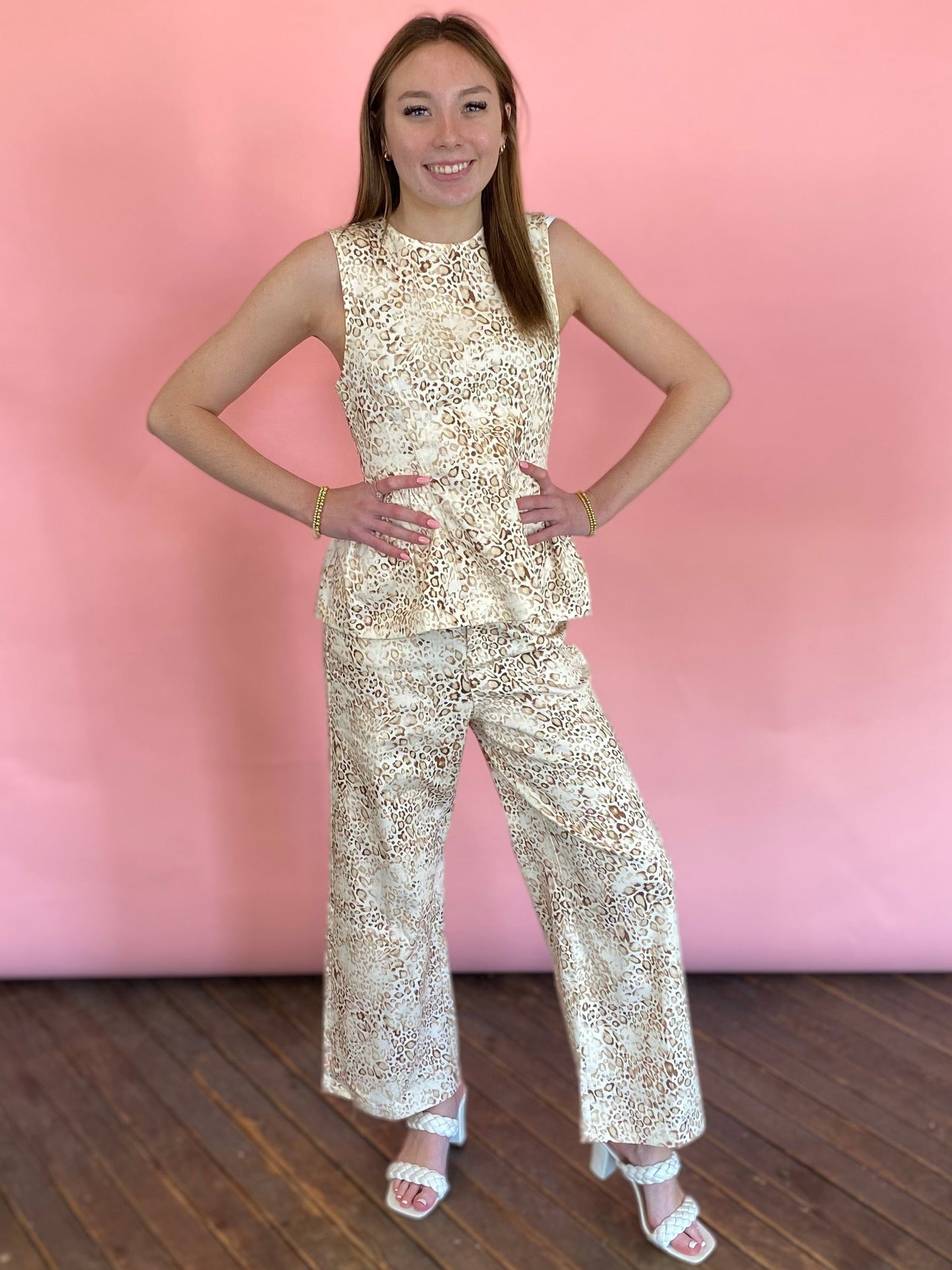 LIGHT LEOPARD DENIM SET