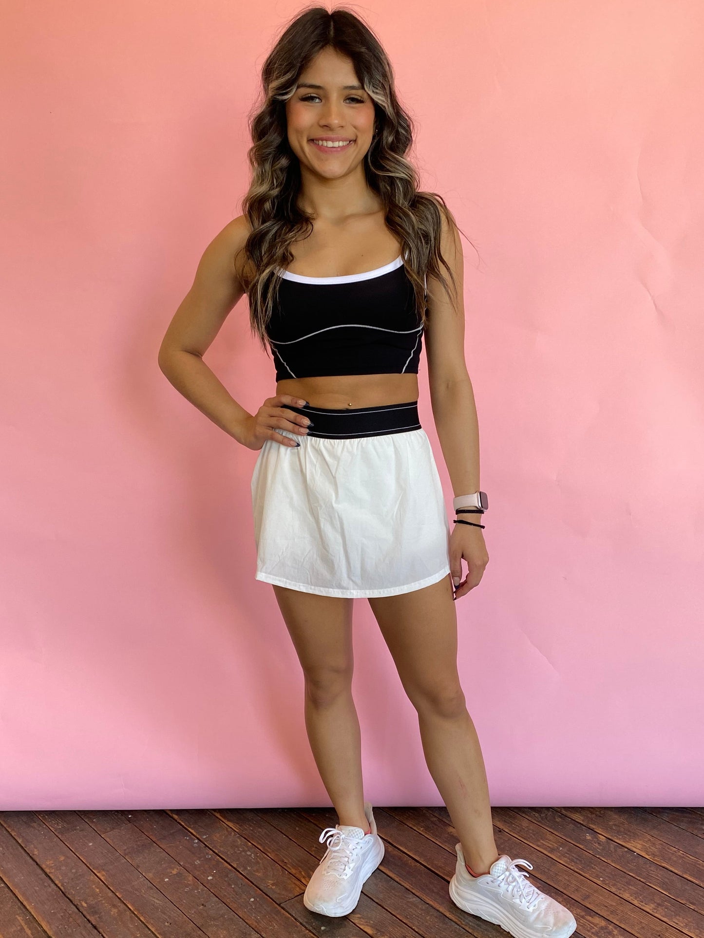 WHITE ALPHA WINDBREAKER SKIRT