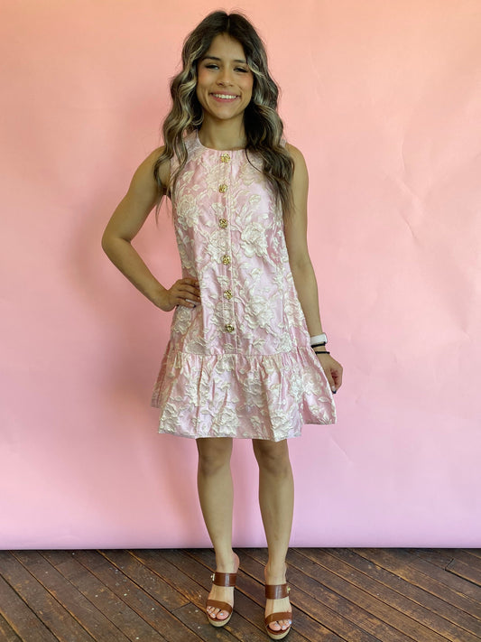 PINK/GOLD ROSE DRESS