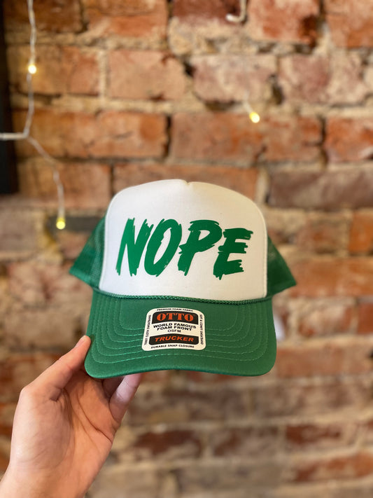 GREEN NOPE TRUCKER HAT