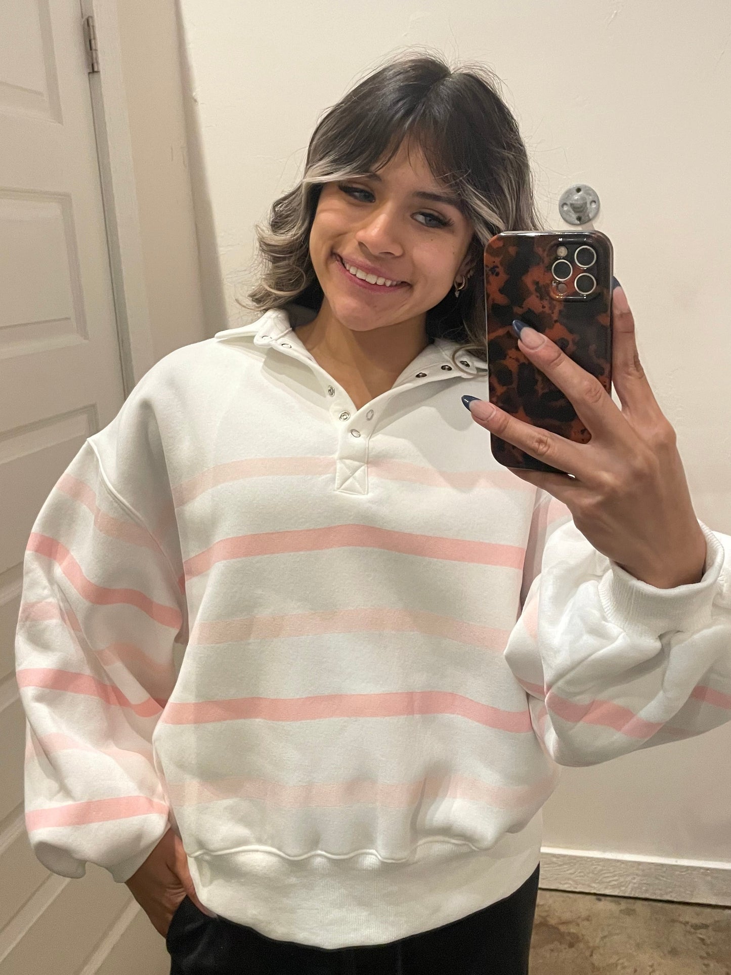 PINKS STRIPED PULLOVER