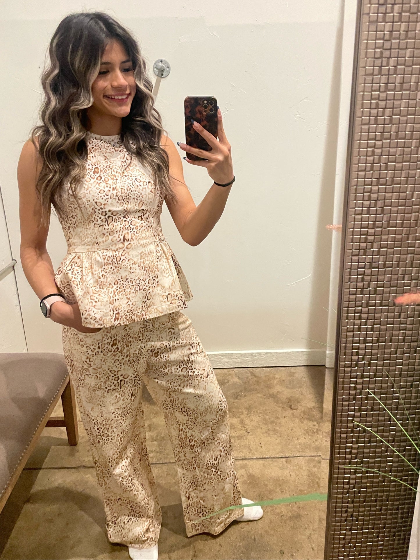 LIGHT LEOPARD DENIM SET