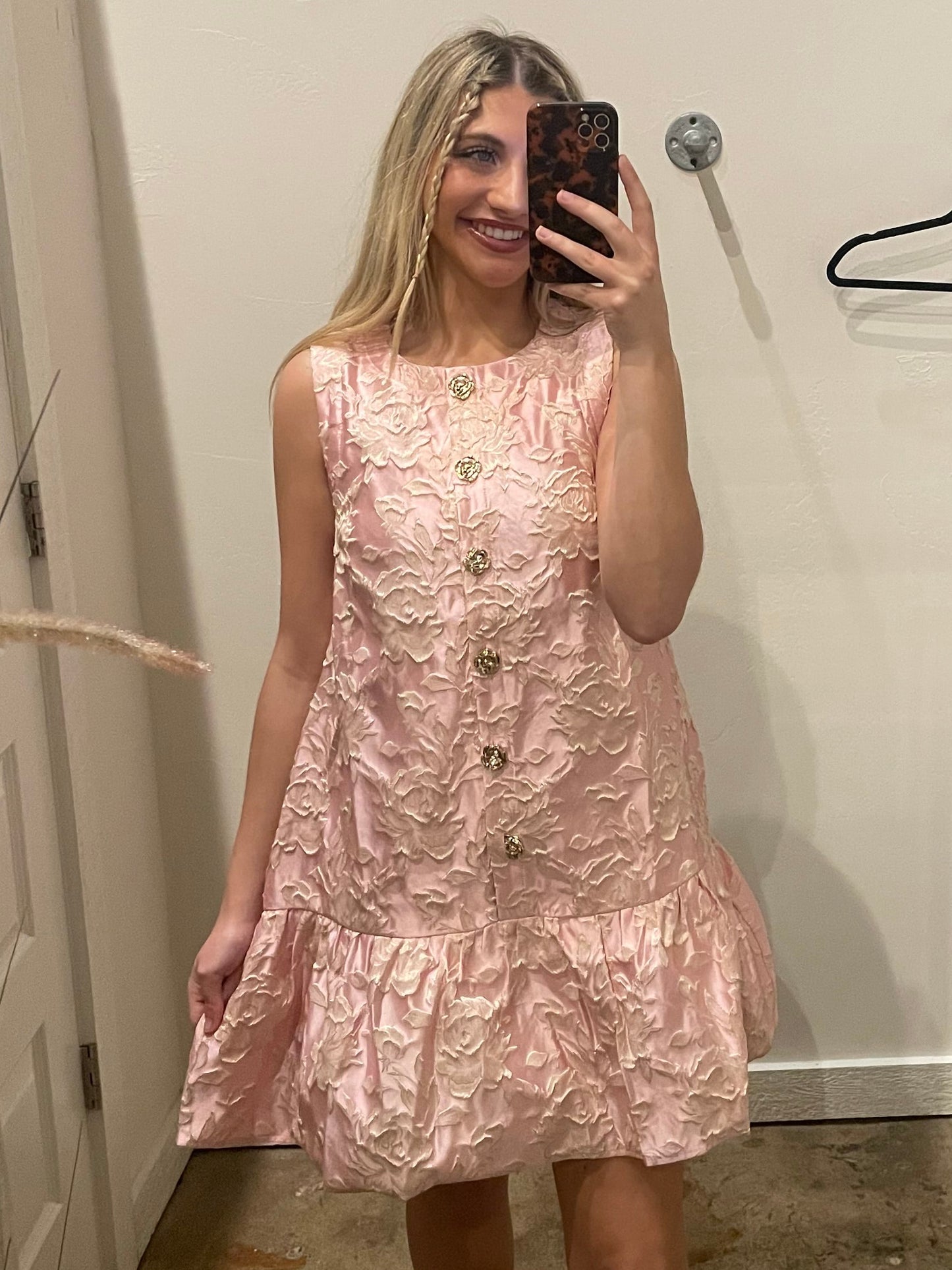 PINK/GOLD ROSE DRESS