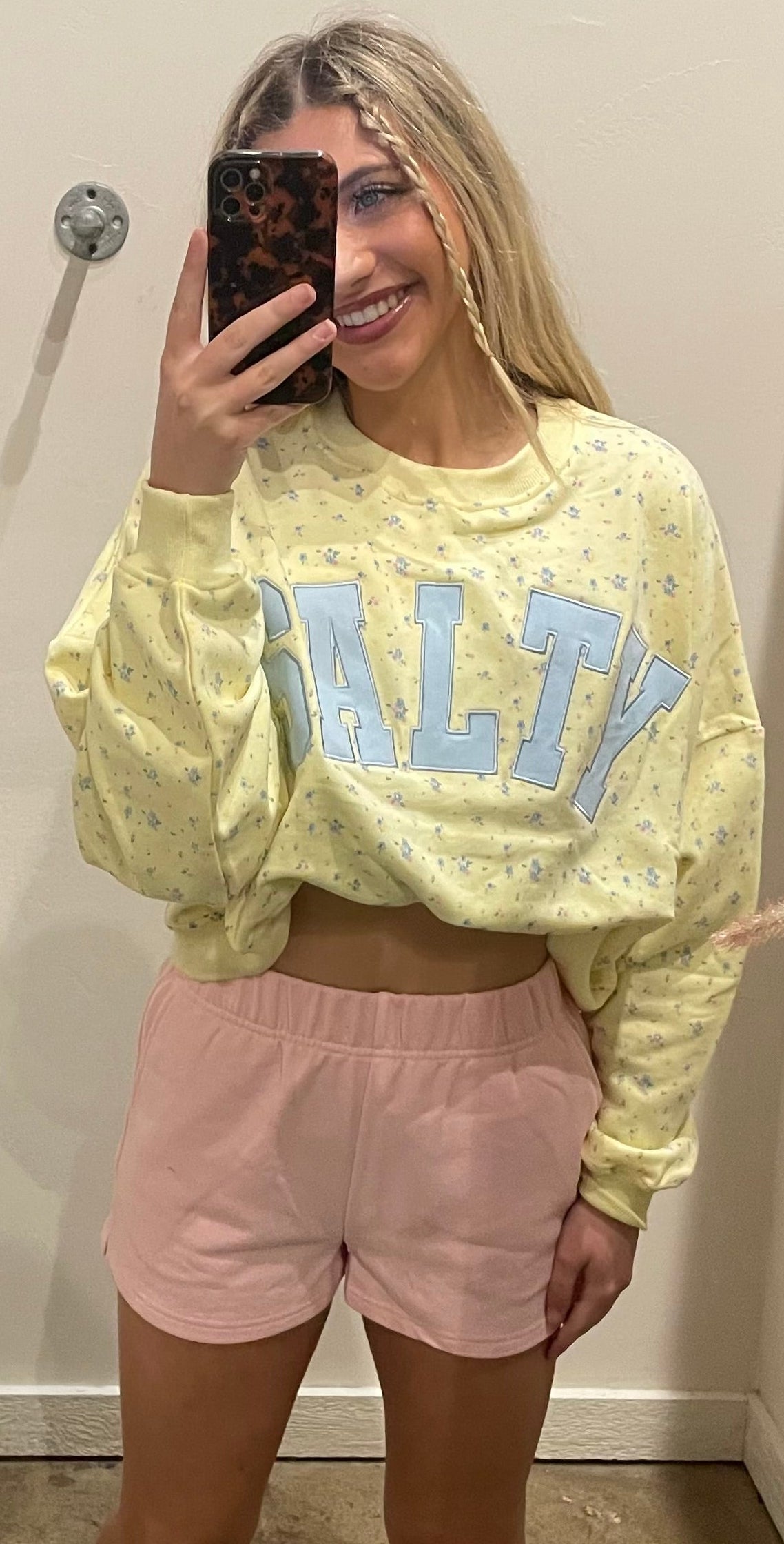 PINK TERRY SWEATSHORTS