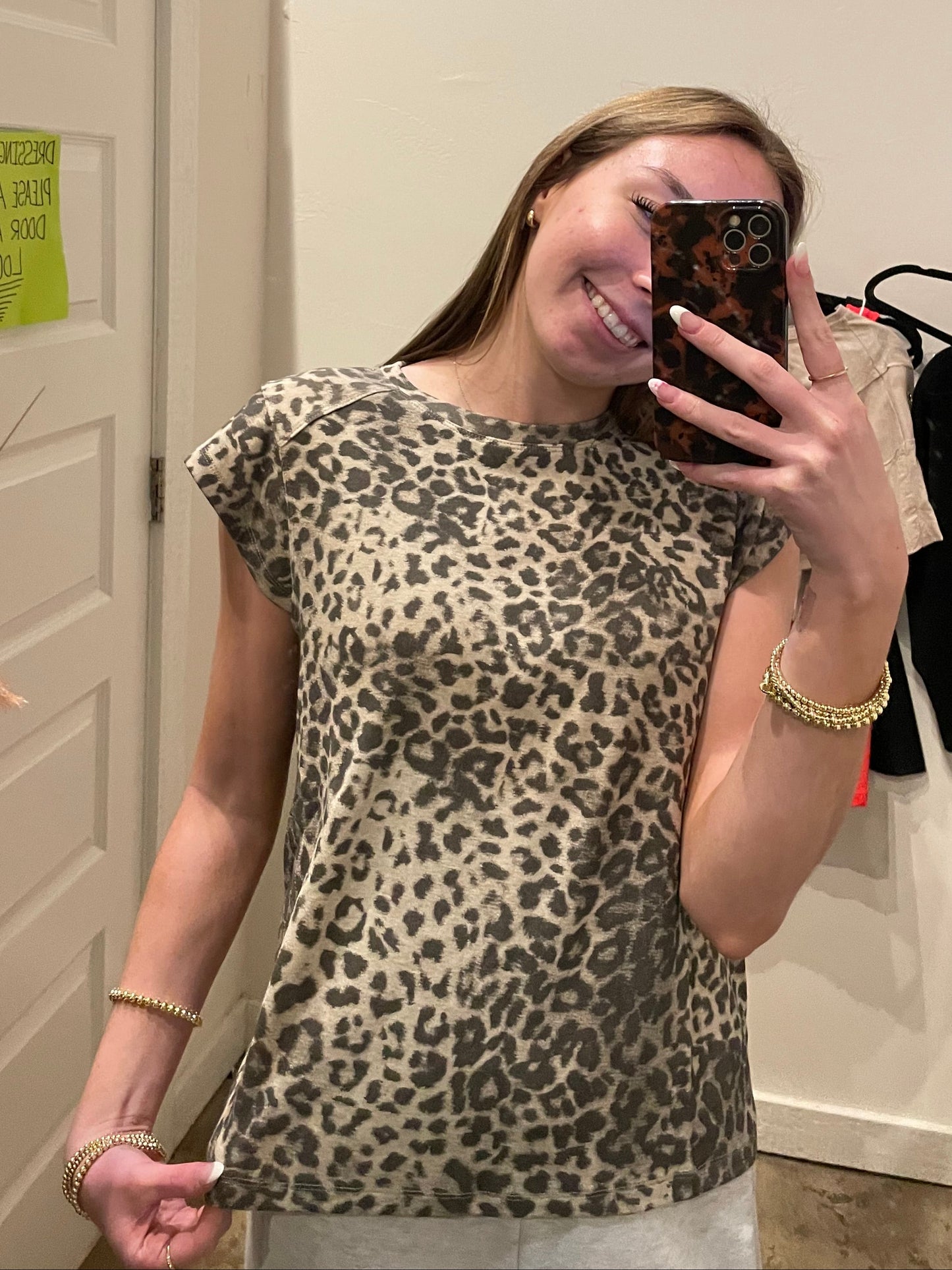 CAP SLEEVE CHEETAH TOP