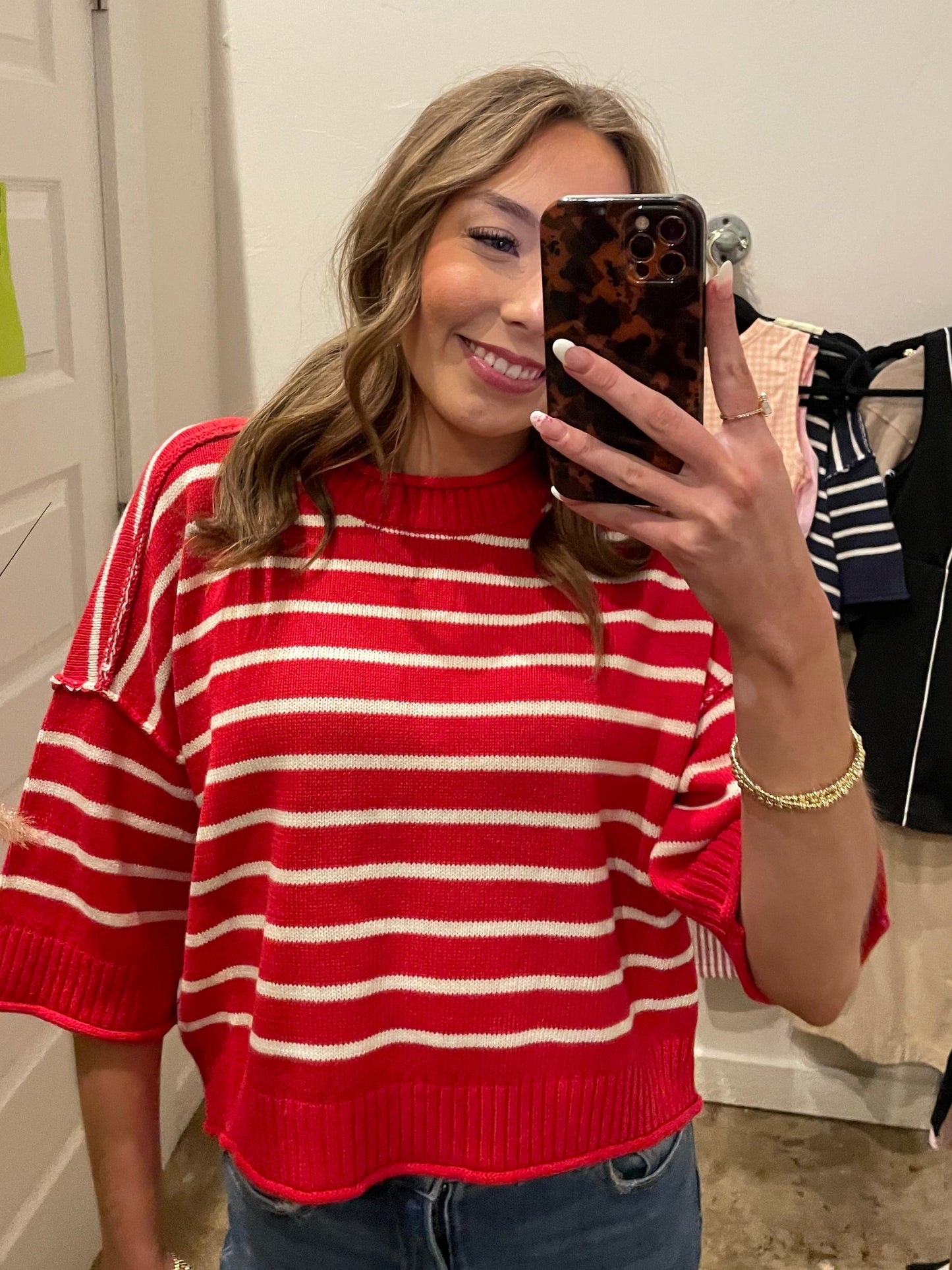 STRIPED RED SWEATER