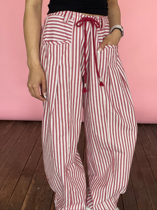 L/W RED & WHITE STRIPE PANTS