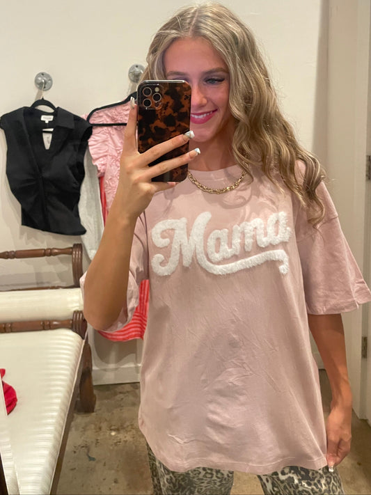 PINK FUZZY MAMA TEE