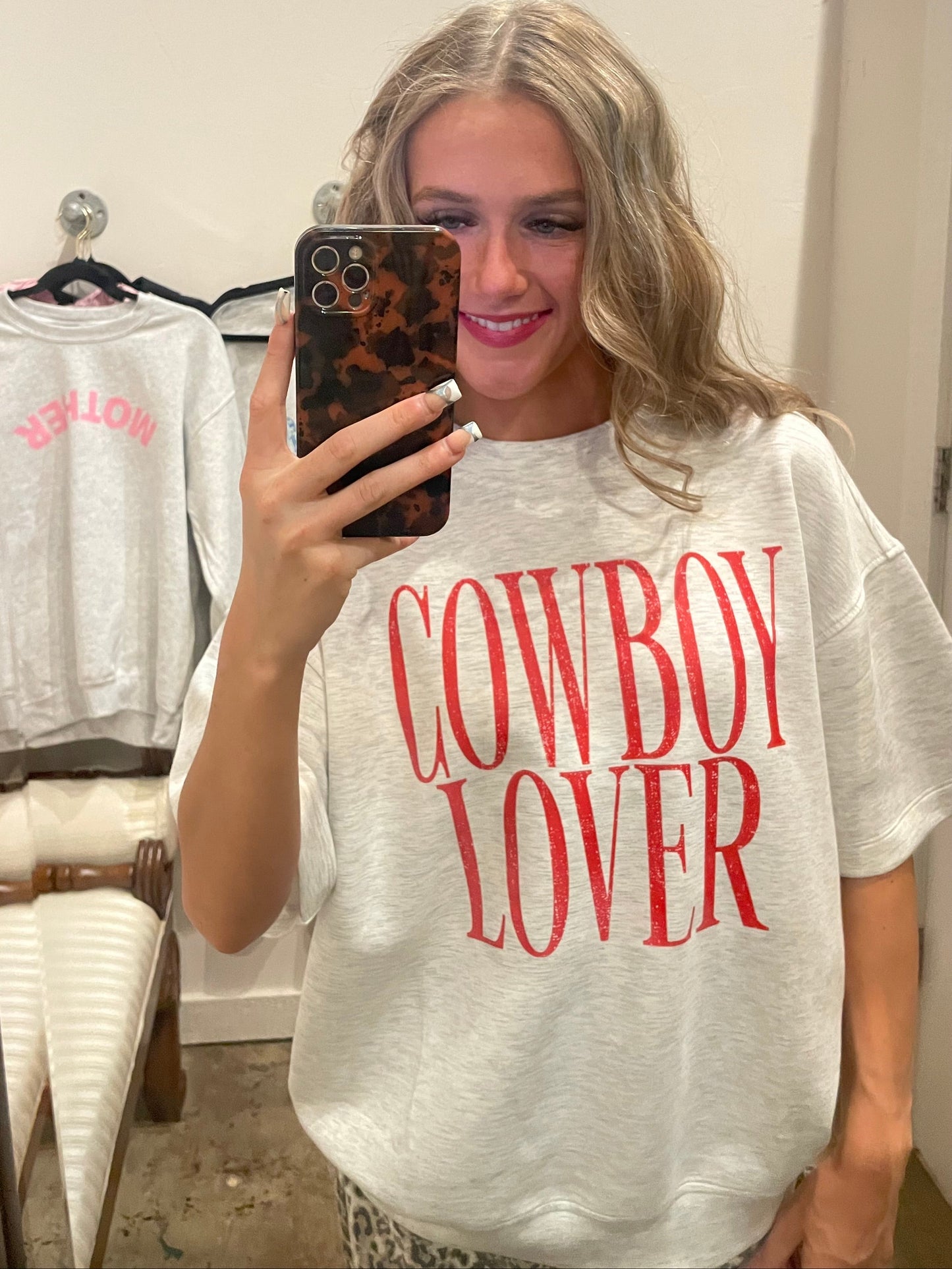 GREY COWBOY LOVER TOP