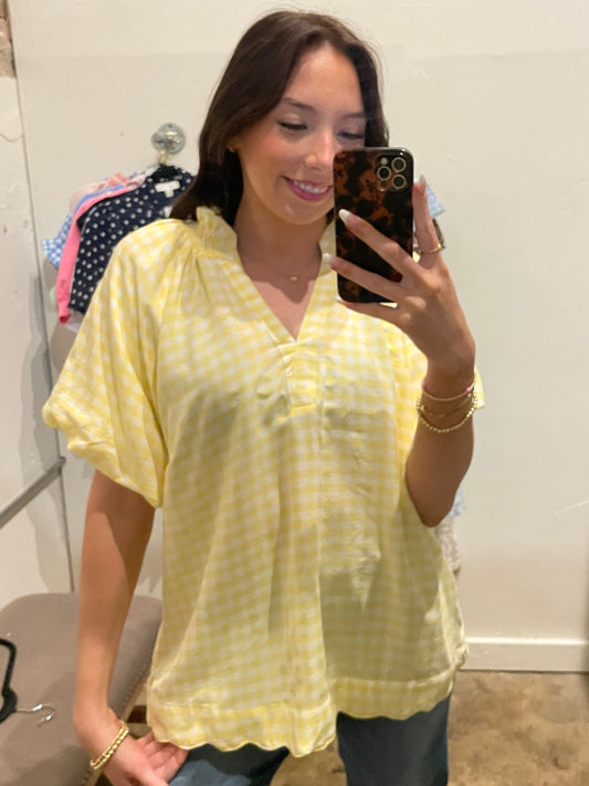YELLOW CHECKED TOP