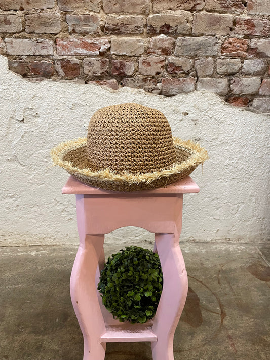 STRAW FEDORA HAT