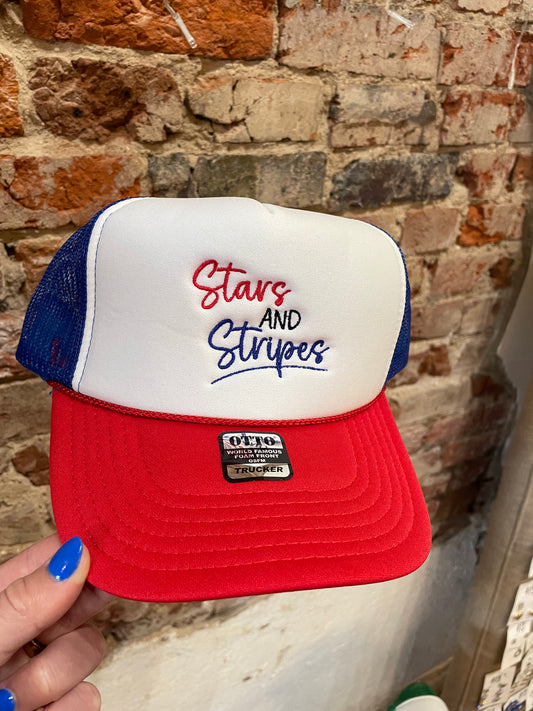 STARS AND STRIPES TRUCKER HAT