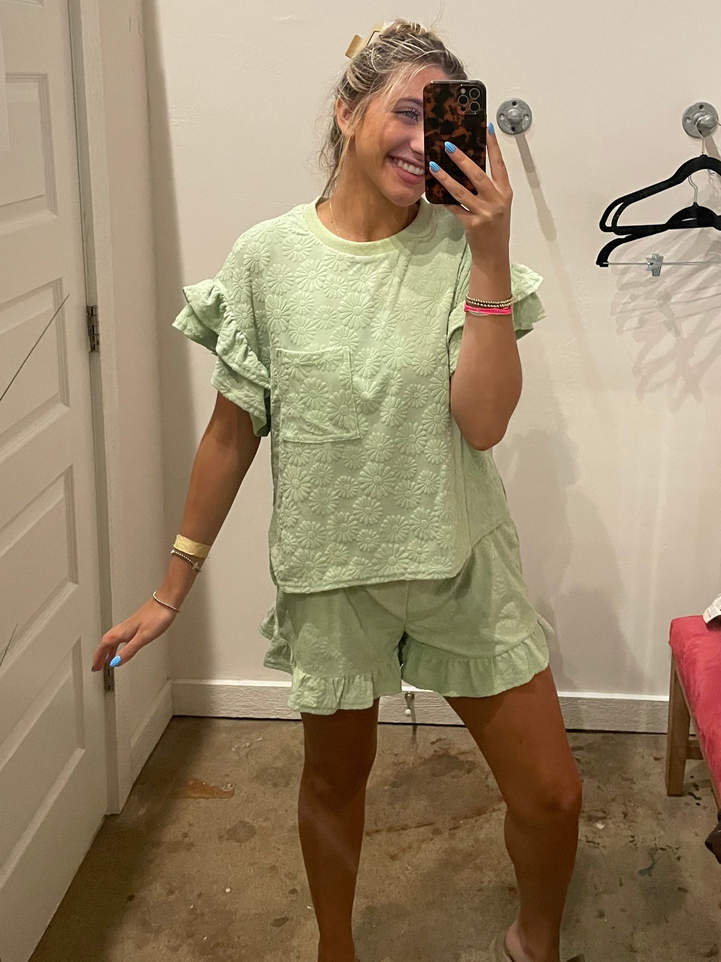 LIME DAISY TERRY SET