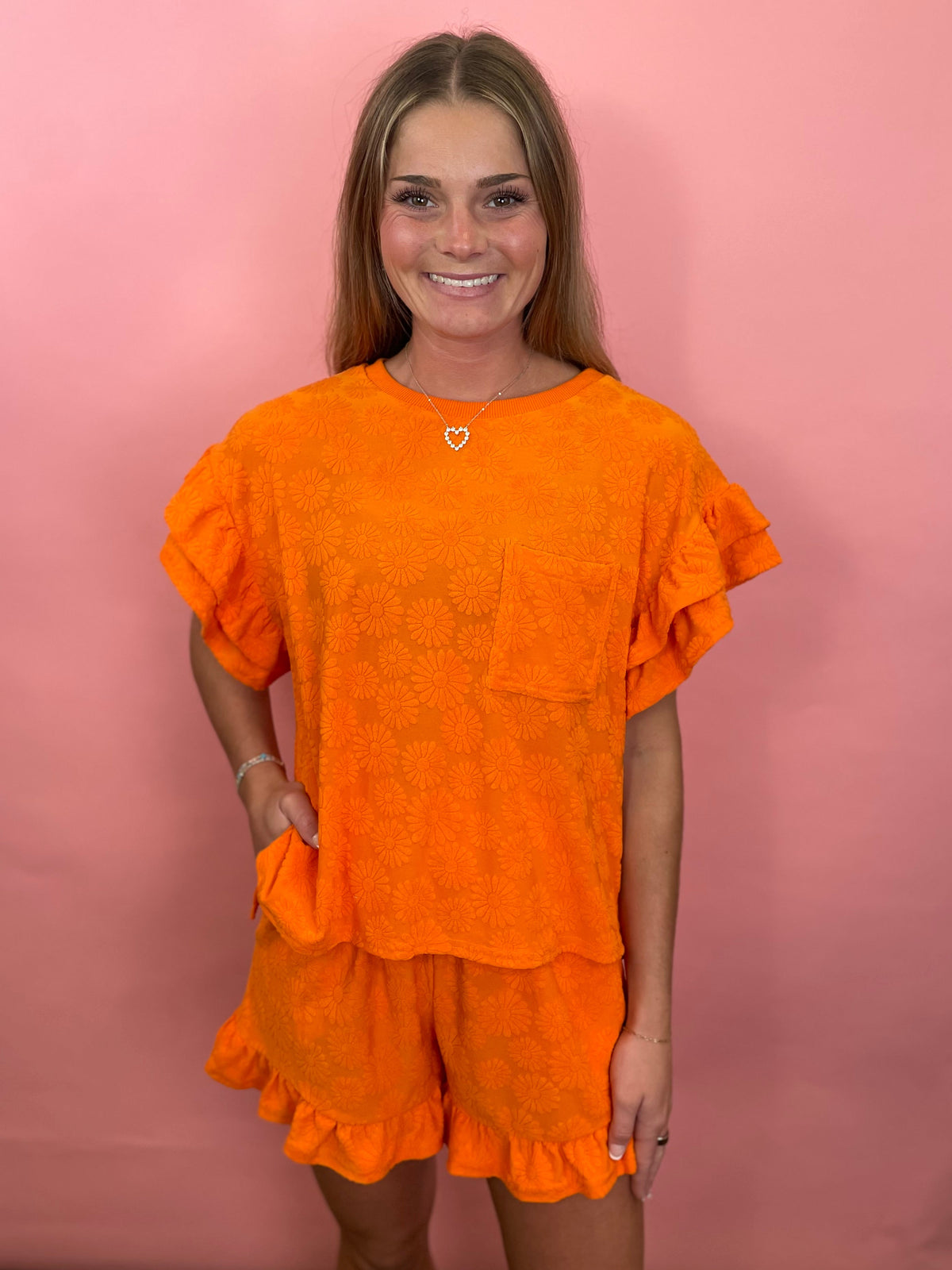 ORANGE DAISY TERRY SET