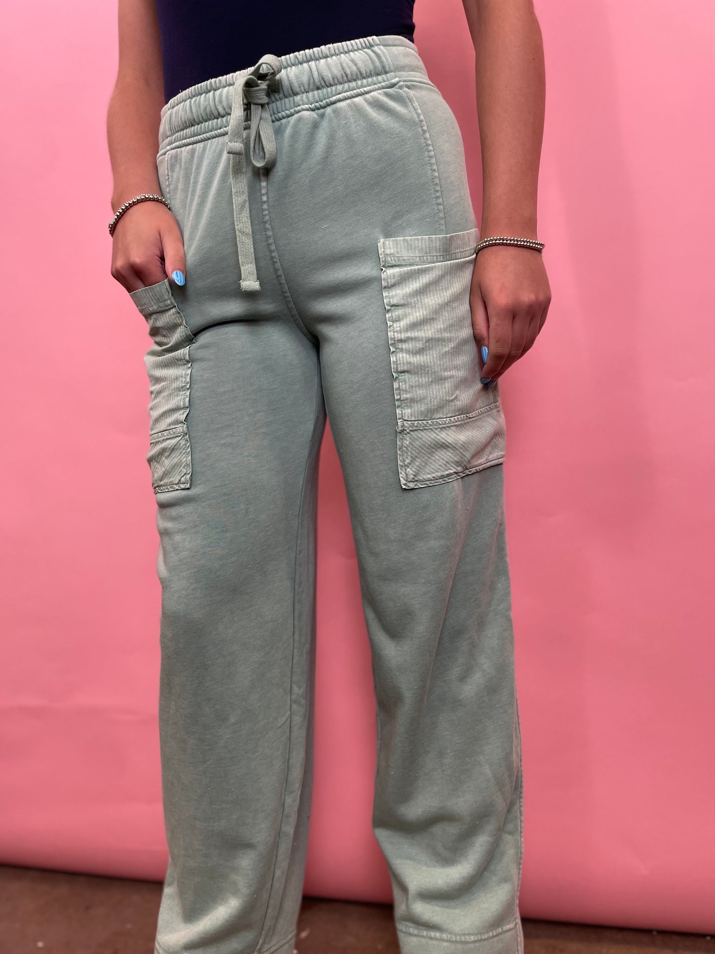 FADED SAGE TERRY SWEATPANTS