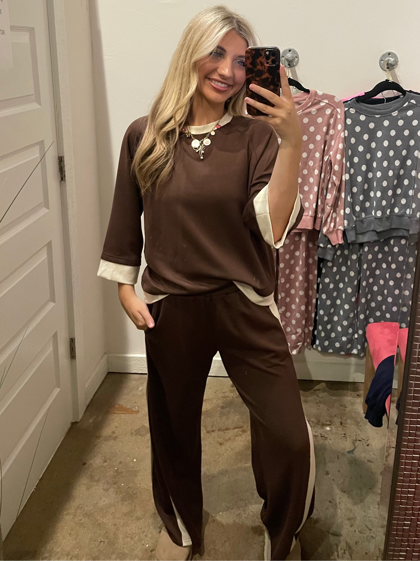 BROWN & CREAM COLORBLOCK SET