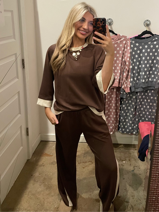 BROWN & CREAM COLORBLOCK SET
