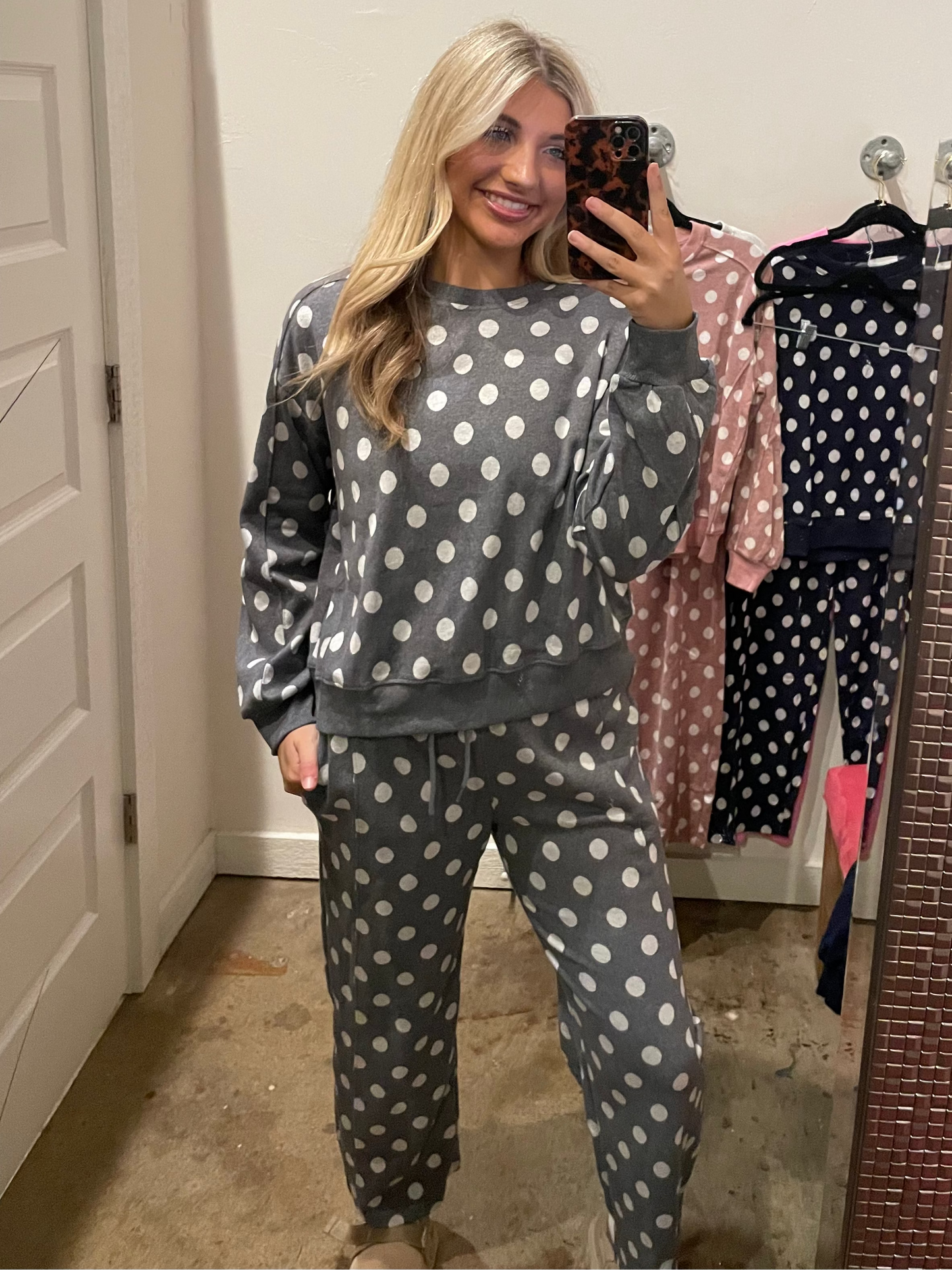 GREY POLK-A-DOT SWEATSUIT