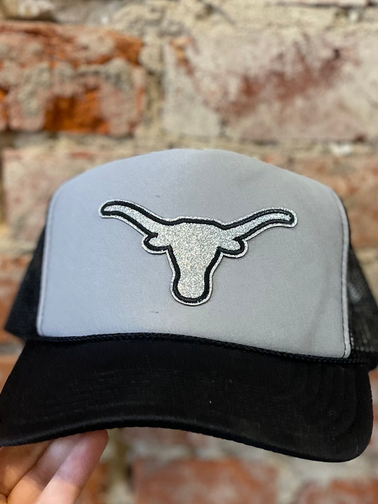 B/G FOAM TRUCKER W/SILVER LONGHORN