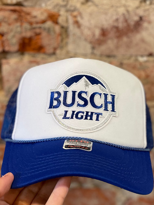 BLUE & WHITE FOAM TRUCKER HAT